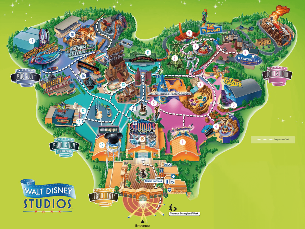 Disneyland Paris tips: Walt Disney Studios Park Map