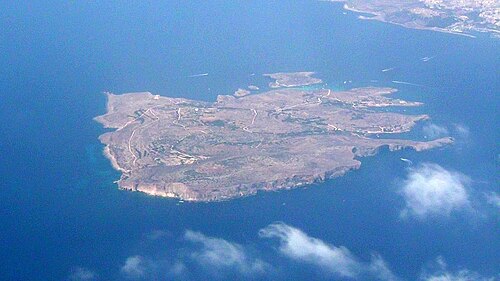 Blue Lagoon Comino Malta with turquoise crystal clear Mediterranean water