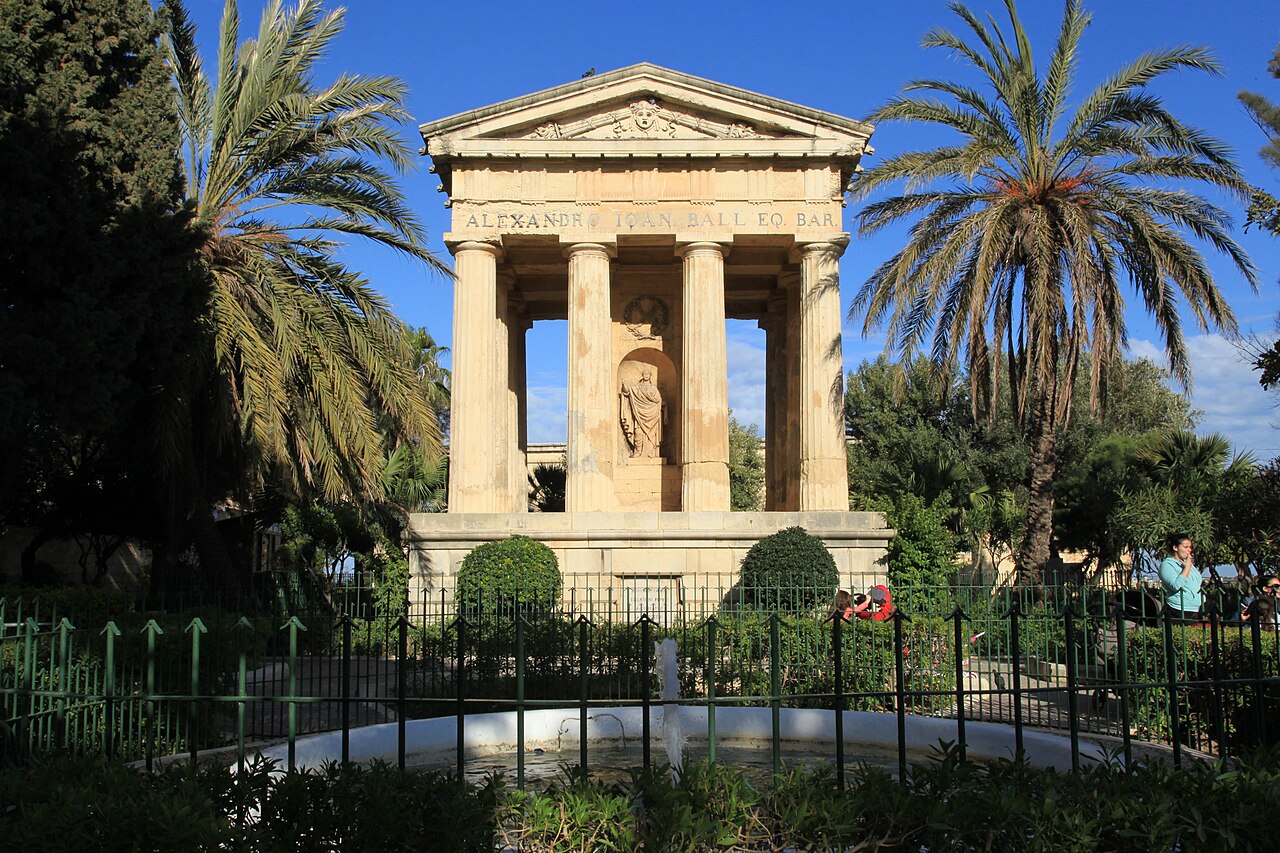 Lower Barrakka Gardens in Valletta with views over the harbour